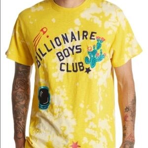 Billionaire Boys Club Tie Dye Short Sleeve Graphic Tee Yellow White Men's XXL